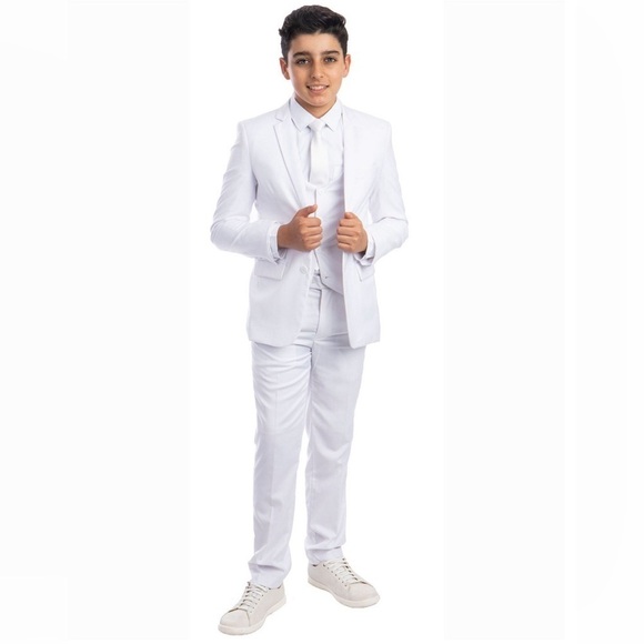 Perry Ellis Toddler Boy's 5-Piece Shirt, Tie, Jacket, Vest and Pants Suit Set 3 - Picture 1 of 7